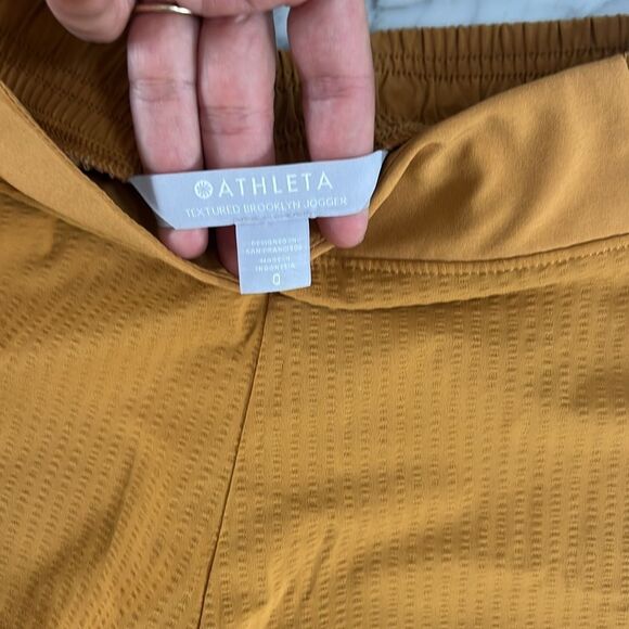 Athleta Textured Brooklyn Jogger Pants Women's Yellow Pull On Activewear Sz 0 - Picture 5 of 9